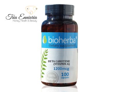 Bêta-carotène (vitamine A), 1200 mcg, 100 gélules, Bioherba