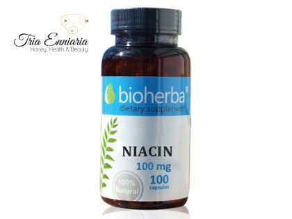 Niacină (Vitamina B3), 100 mg, 100 capsule, Bioherba