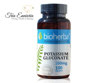 Gluconat de potasiu, 100 mg, 100 capsule, Bioherba