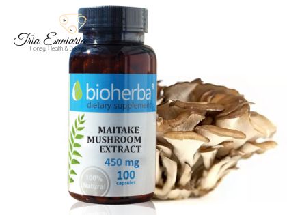 Extrait de champignon Maitake, 450 mg, 100 gélules, Bioherba