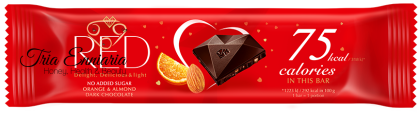 Μαύρη Σοκολάτα Με Πορτοκάλι Και Αμύγδαλα, 26 g, Red