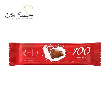 Milchschokolade ohne Zucker, 26 g, Rot