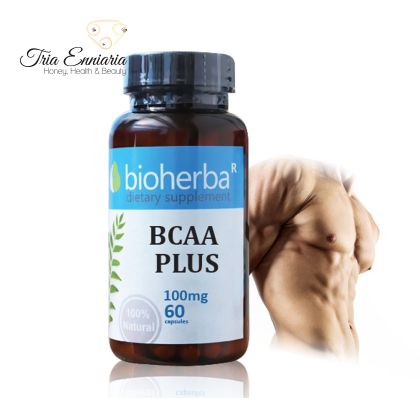 BCAA Plus, 100 mg, 60 Capsules, Bioherba