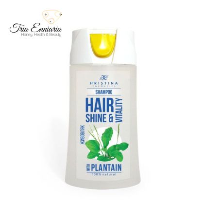 Shampoo With Plantain, For Shine Of Hair, 200 ml, Hristina