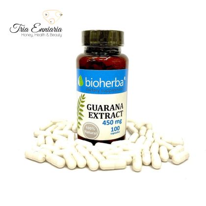 Extrait de guarana, 450 mg, 100 gélules, Bioherba