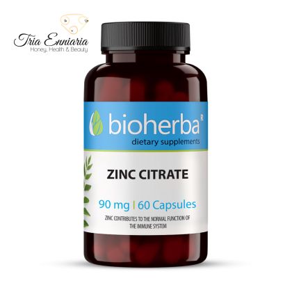 Citrate de zinc, 30 mg, 60 gélules, Bioherba
