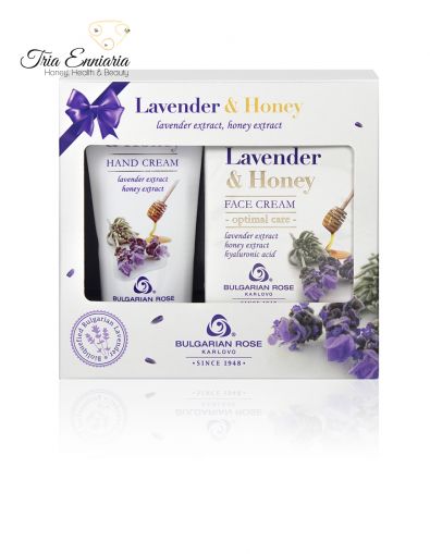 Gift Set Lavender & Honey, Face Cream 50 ml And Hand Cream 50 ml, Bulgarian Rose