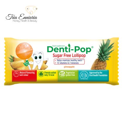 Sucette Pour Des Dents Saines Ananas Denti-Pop, 6 g, Bioherba