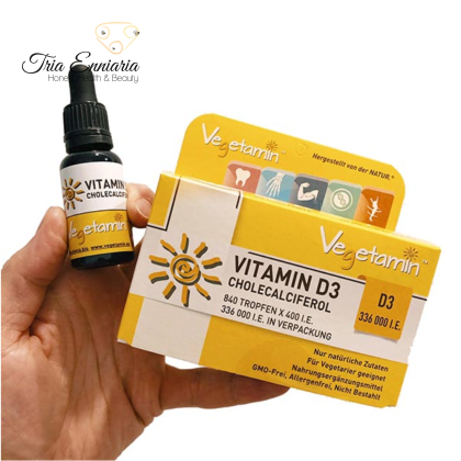 Liquid Vitamin D3 Cholecalciferol Vegetamin, 20 ml, Bionia