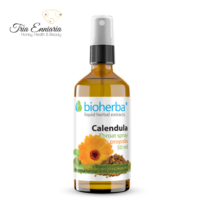 Calendula Cu Propolis, Spray pentru gat, 50 ml, Bioherba