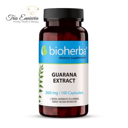 Extract de Guarana, 360 mg, 100 capsule, Bioherba