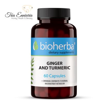 Ghimbir și turmeric, 300 mg, 60 capsule, Bioherba