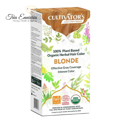 Vopsea De Păr Bio Pe Bază De Plante Blond, 100 g, Cultivators