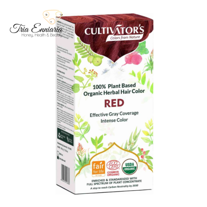 Organic Herbal Hair Color Red, 100 g, Cultivators