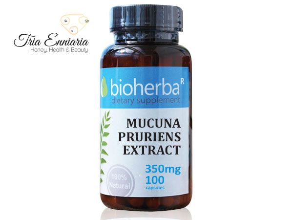 Mucuna Pruriens Extract, 350 mg, 100 Capsules, Bioherba -- S. & S. TRIA  ENNIARIA TRADING LTD