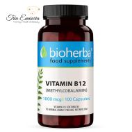 Vitamina B12 (metilcobalamina), 1000 mcg, 100 capsule, Bioherba