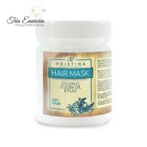 Mask For Dry Hair With Coconut Oil, Flax And Jojoba, 200 ml, Hristina