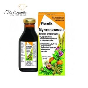 Multivitamin, herbal extracts and fruit juices, Floradix, 250 ml.