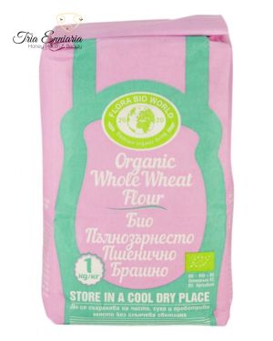 Organic whole wheat flour 1 kg, FLORA