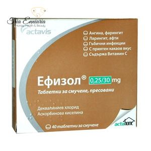 EFIZOL 40 tablets - for sore throat