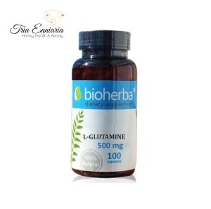 L-Glutamine, 500 mg, 100 Capsules, Bioherba