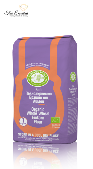 Organic wholemeal einkorn flour, 1 kg, FLORA