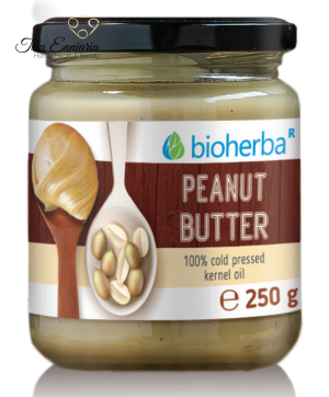 Bio peanut butter100% with crispy peanuts Crunchy, 250g, Bioherba