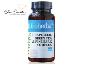 Grape Seeds, Green Tea And Pine Bark, 60 Capsules, Bioherba