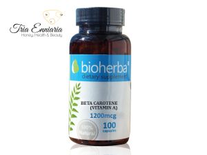 Beta Carotene (Vitamin A), 1200 mcg, 100 Capsules, Bioherba