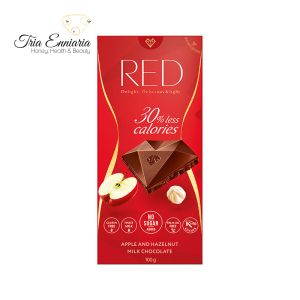 Milk Chocolate With Apple And Hazelnut, 100 g, Red