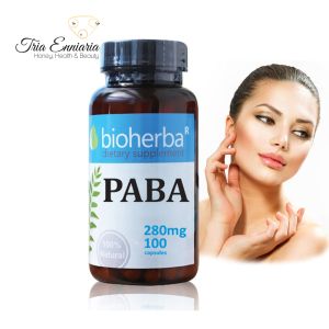 PABA (Para-Aminobenzoic Acid), 280 mg, 100 Capsules, Bioherba