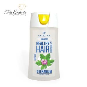 Shampoo With Geranium, For Healthy Hair, 200 ml, Hristina