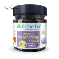 Elderberry, Echinacea, Vitamin C And Propolis In Organic Honey, 280 g, Bioherba