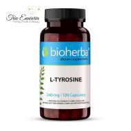 L-Тирозин, 340 мг, 100 Капсул, Bioherba
